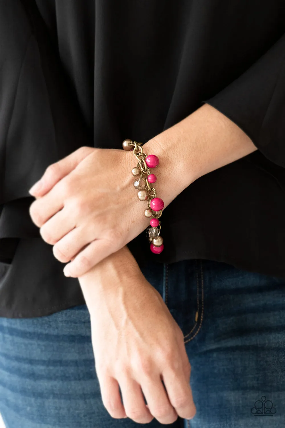 Paparazzi Accessories - Grit and Glamour - Pink Bracelet