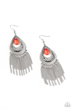Paparazzi Accessories - Scattered Storms - Red Earrings