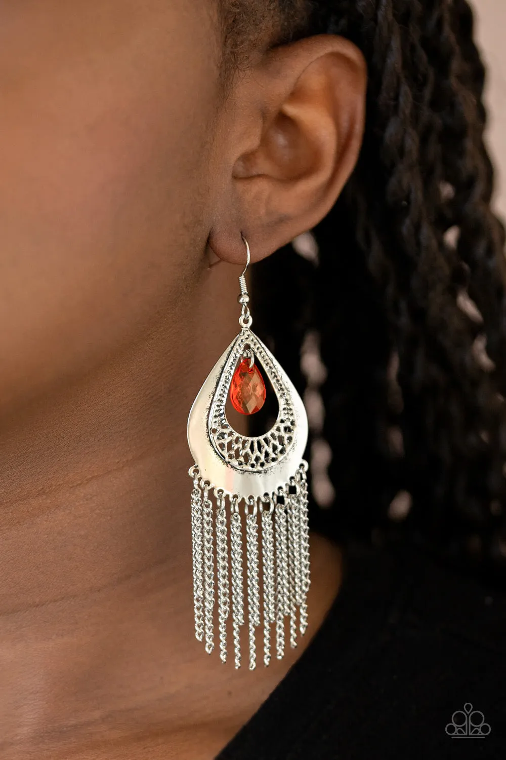 Paparazzi Accessories - Scattered Storms - Red Earrings
