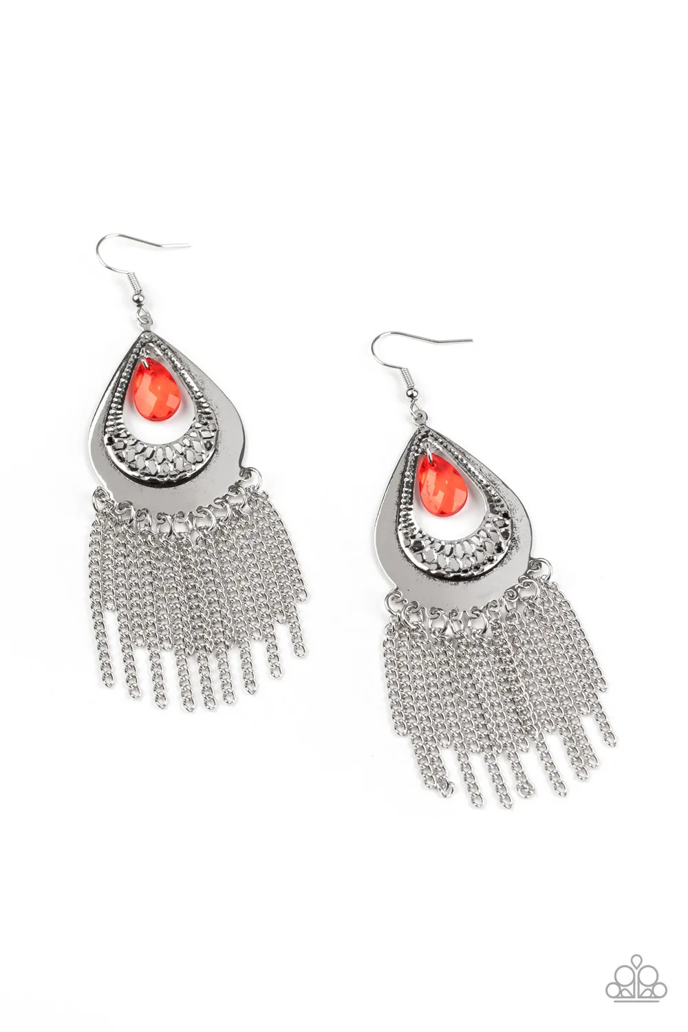 Paparazzi Accessories - Scattered Storms - Red Earrings
