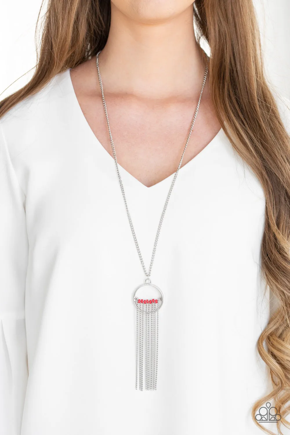Paparazzi Accessories - Terra Tassel - Red Necklace