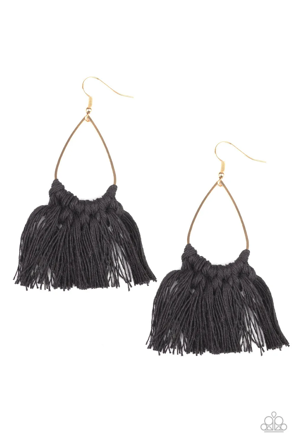 Paparazzi Tassel Treat Earrings Black