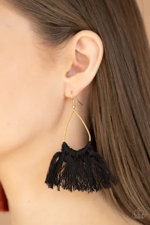 Paparazzi Tassel Treat Earrings Black