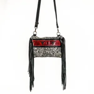 Patsy - Black & White w/ Burgundy Skulls