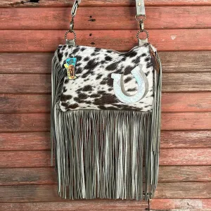 Patsy - Black & White w/ Turquoise Sand Aztec Horse Shoe