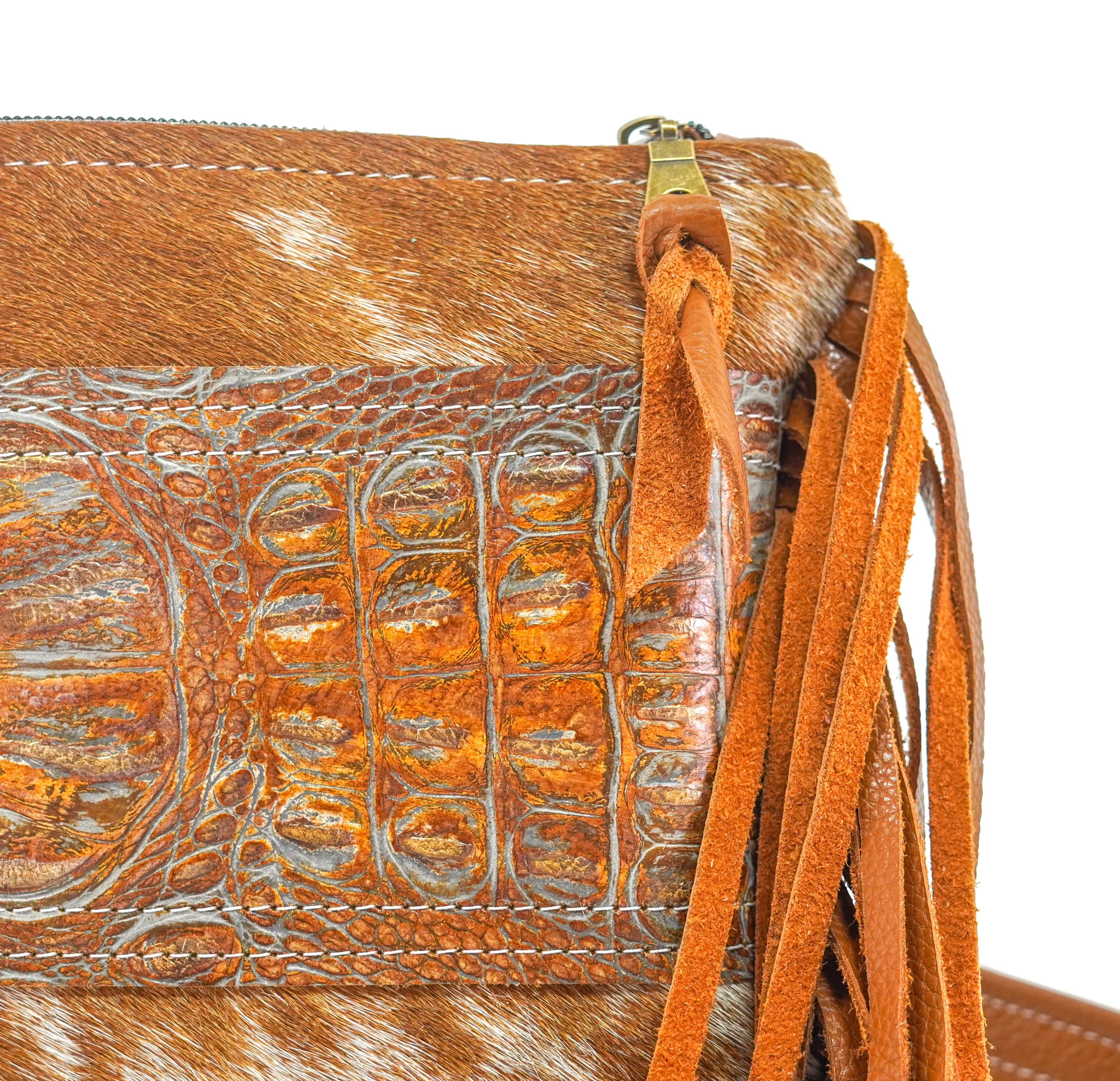 Patsy - Longhorn w/ Patina Brandy Croc