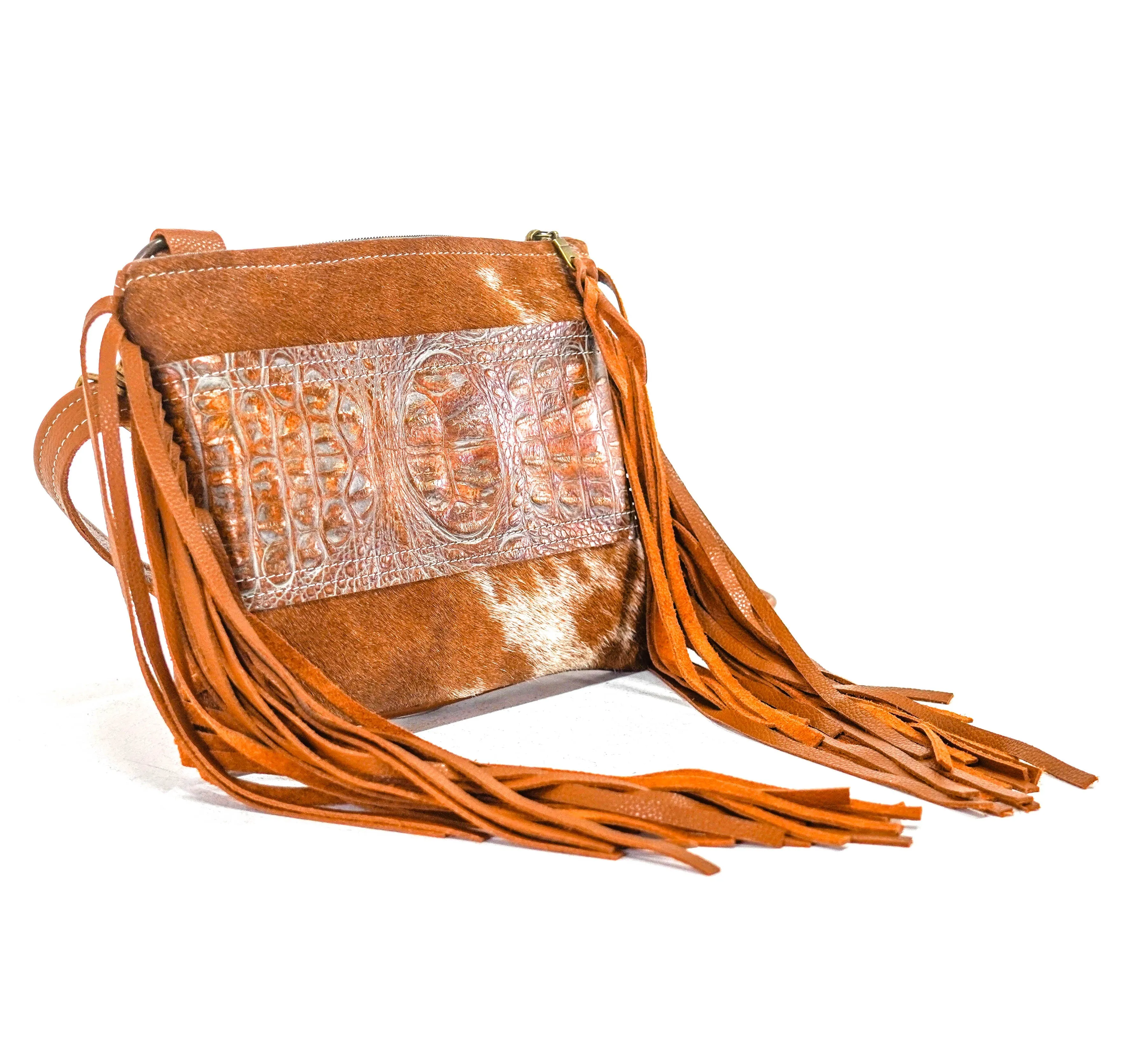 Patsy - Longhorn w/ Patina Brandy Croc