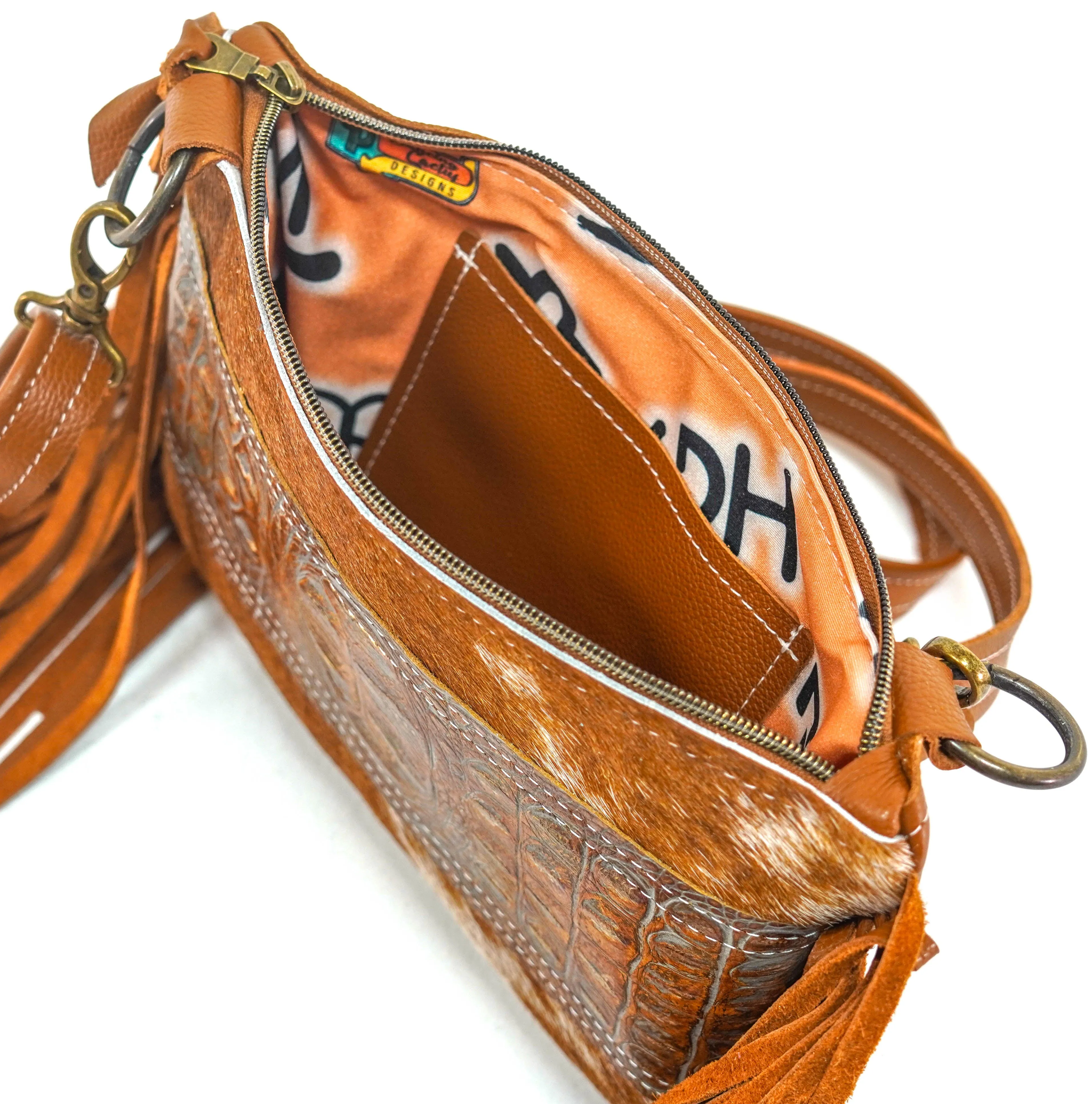 Patsy - Longhorn w/ Patina Brandy Croc