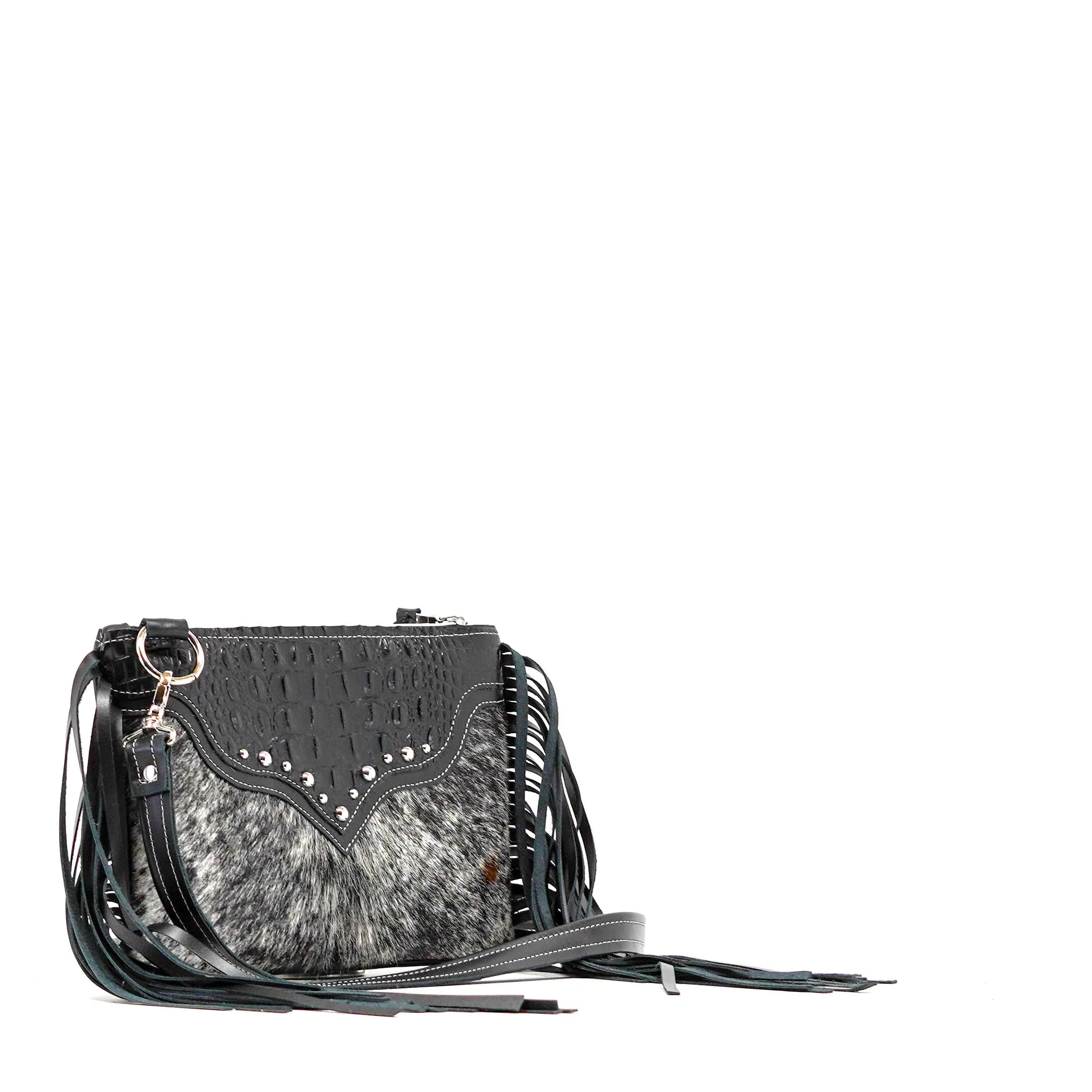 Patsy - Salt/Pepper w/ Onyx Croc