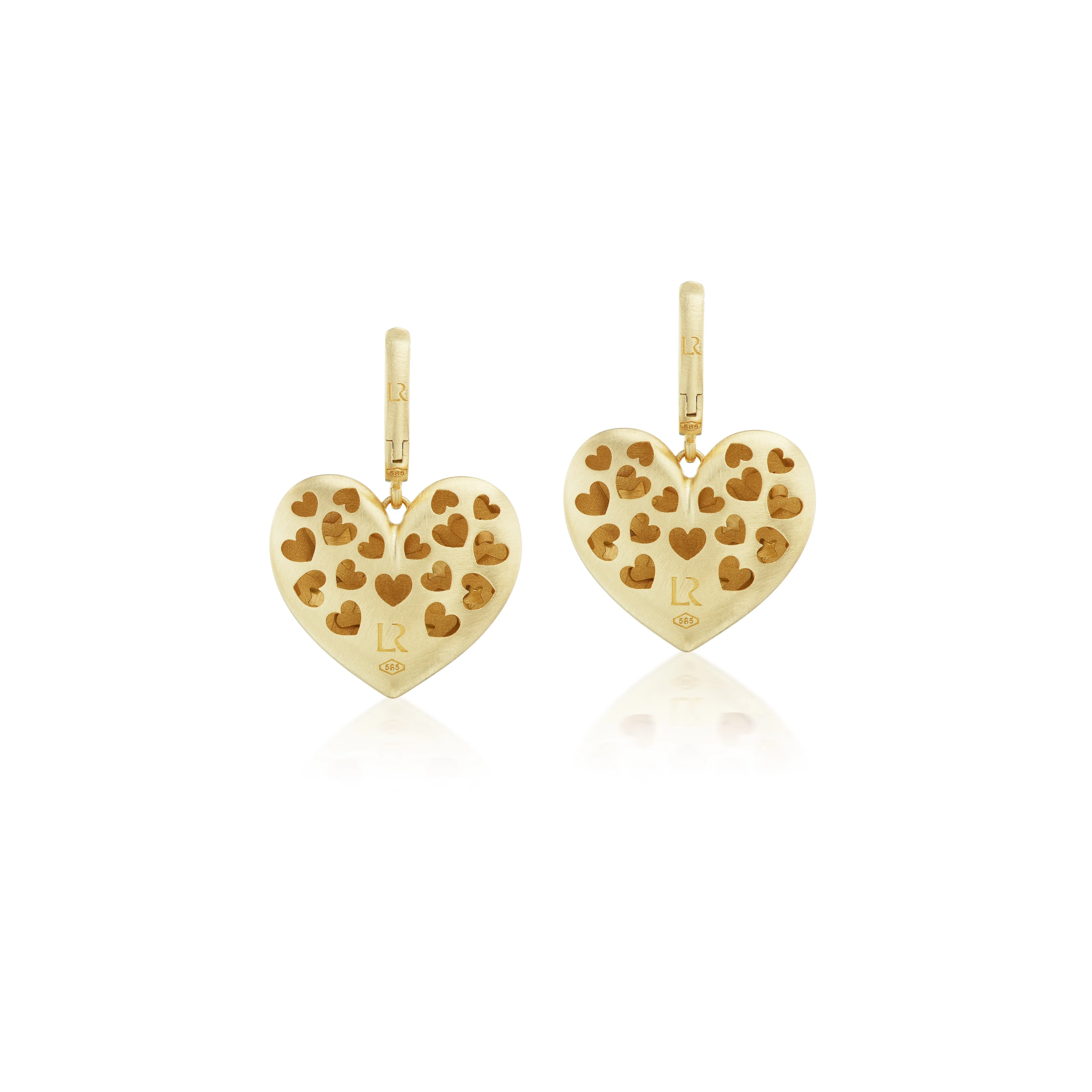Paulette Puff Heart Earrings with Stars