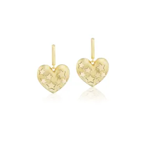 Paulette Puff Heart Earrings with Stars