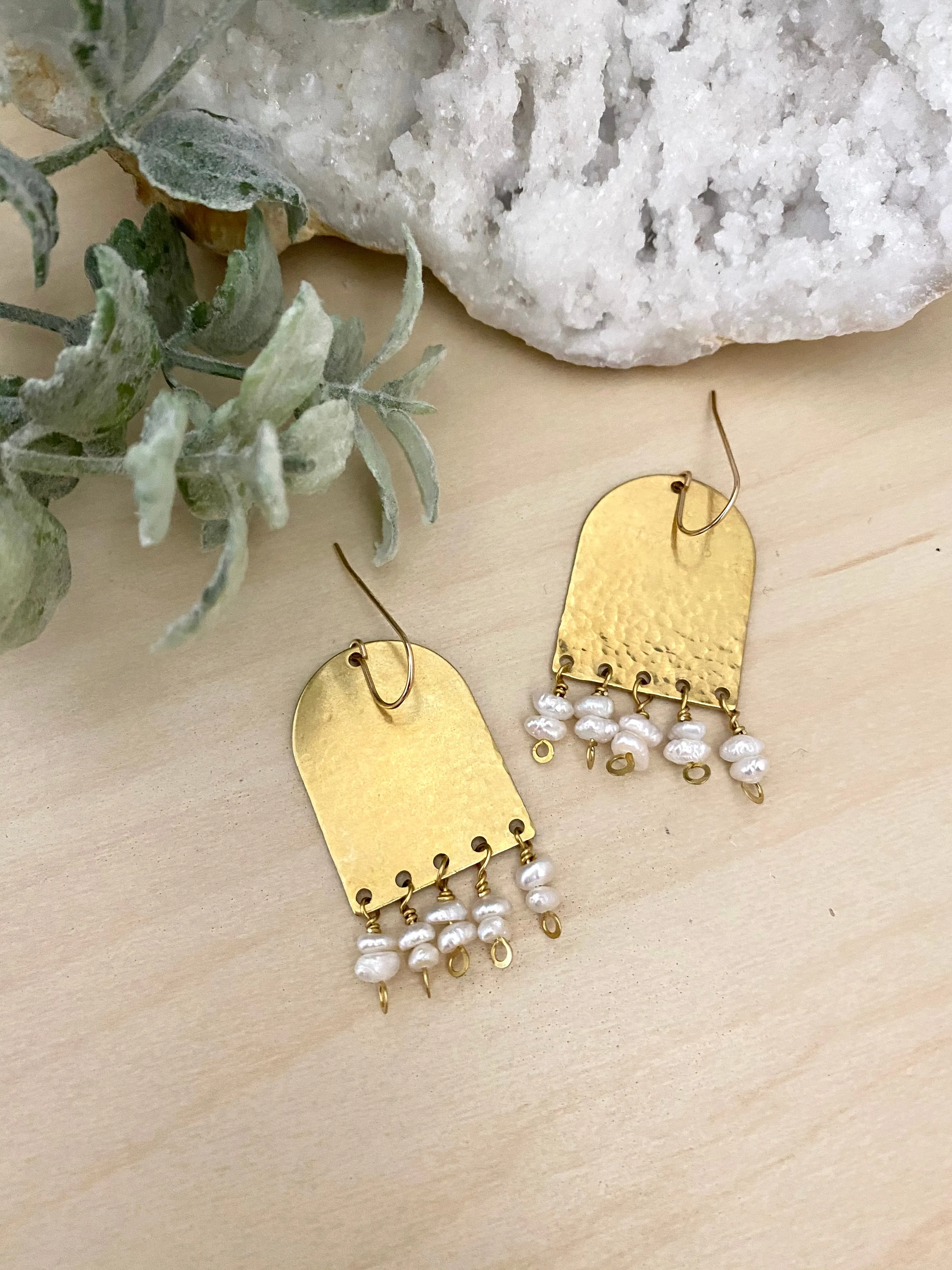 Pearl Fringe Earrings - Gold fill Ear Wires