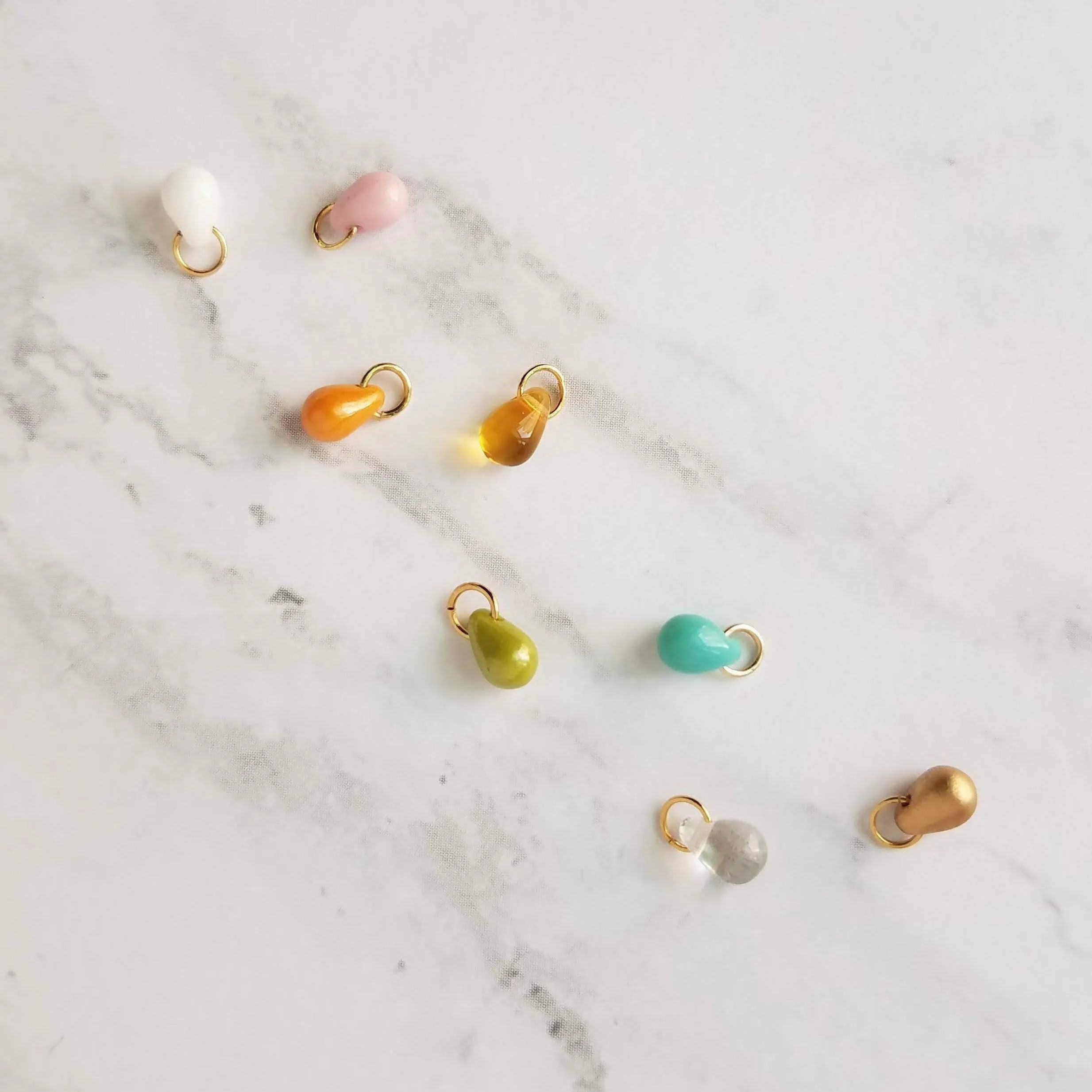 Pink Drop Necklace -  tiny glass drop pendant, delicate 14K gold fill chain, small little pale baby pink teardrop, gift for her under 40