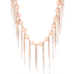 Pink Fringe 31" Necklace