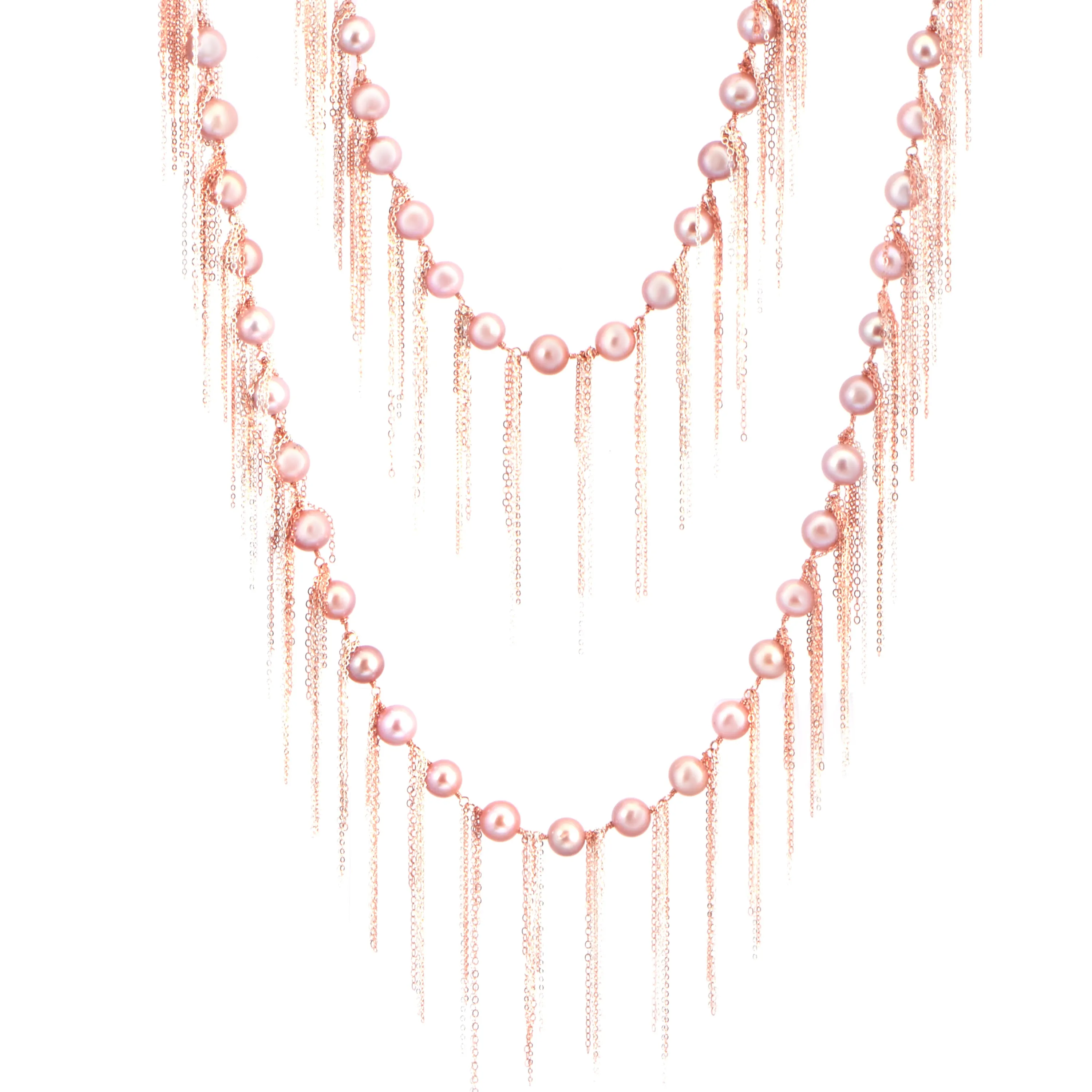 Pink Fringe 62" Necklace