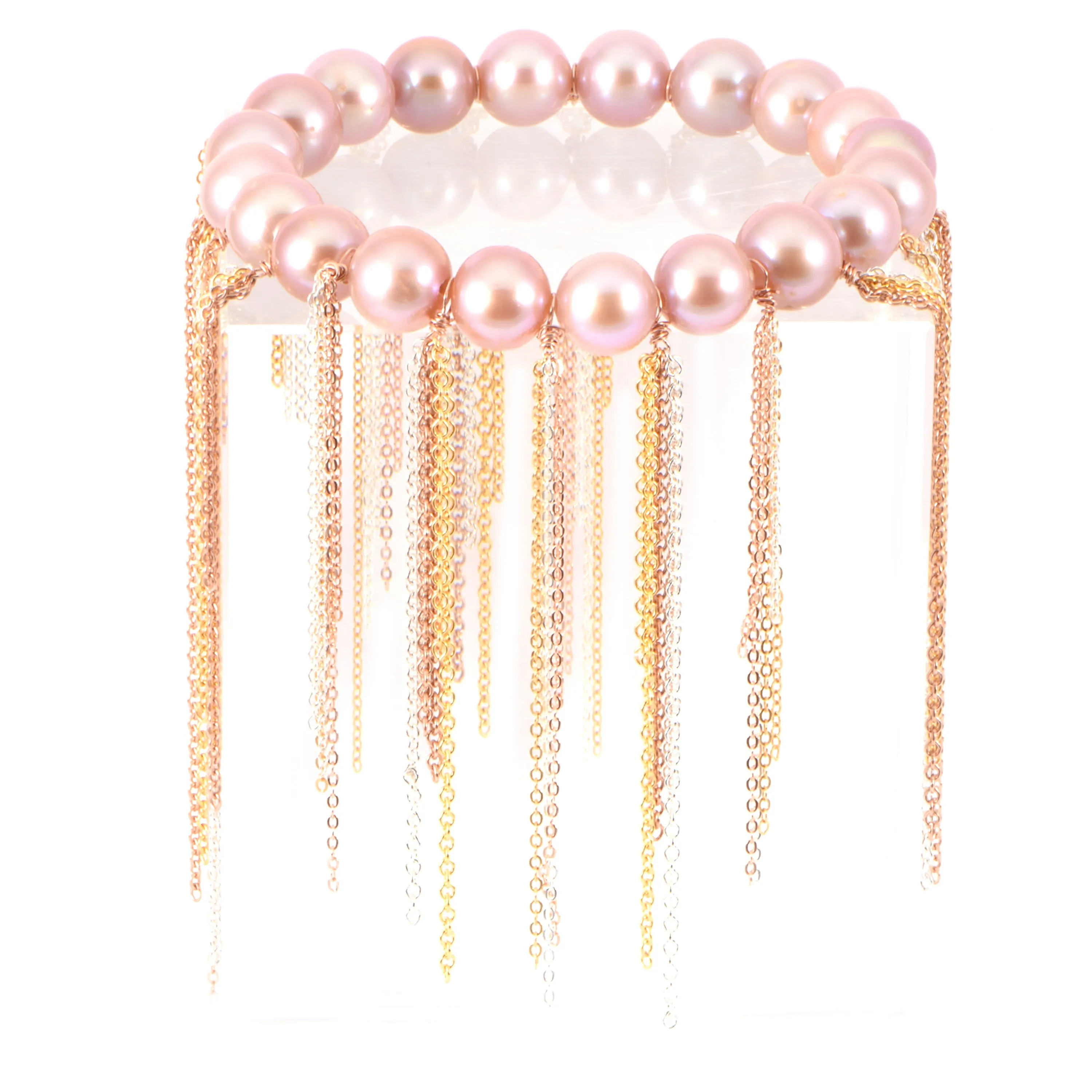 Pink Fringe Bracelet