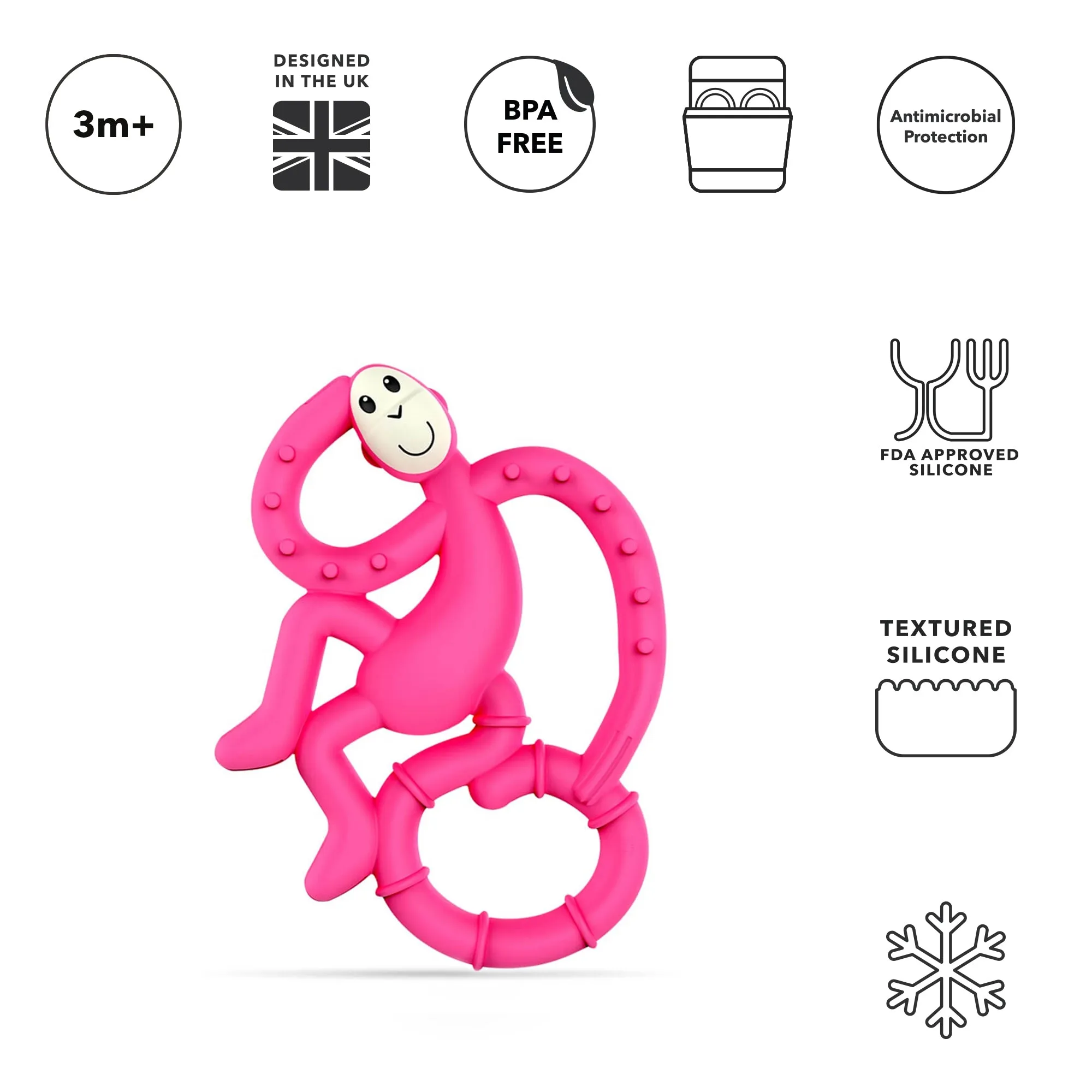 Pink Mini Monkey Teether