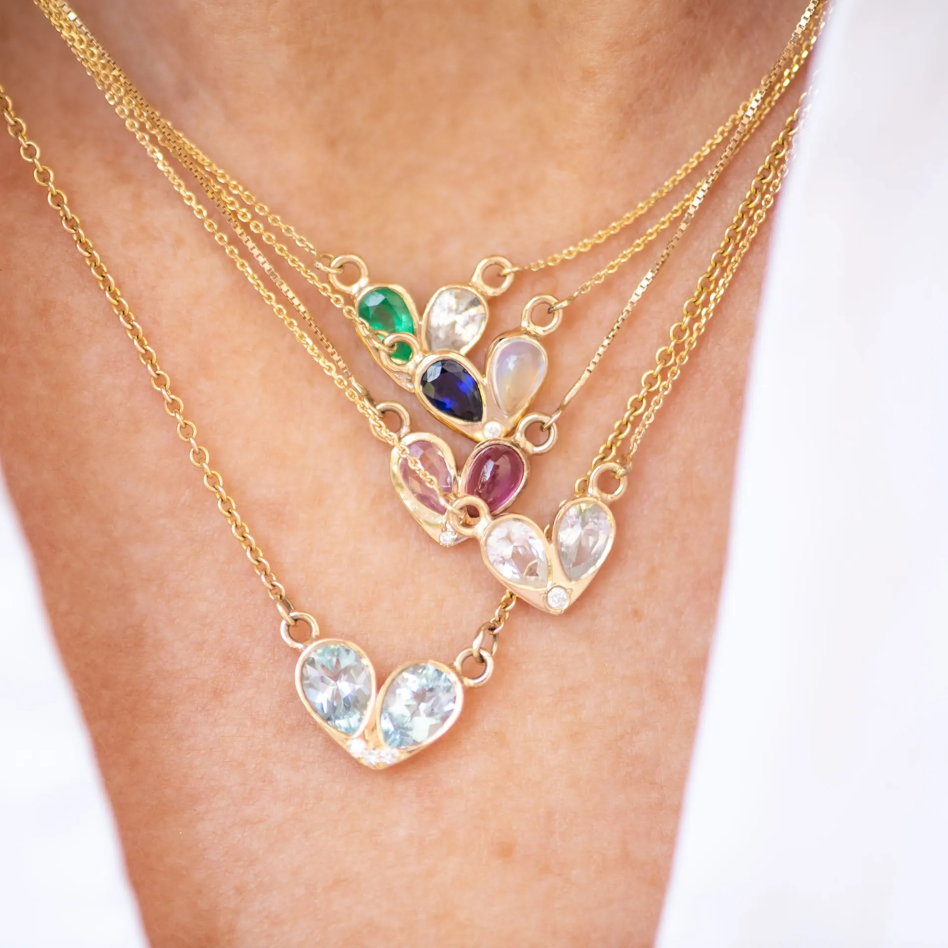 Pink tourmaline/Pink Sapphire and Diamond Heart Necklace