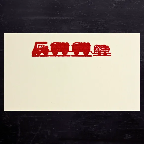 PLACE/ ENCLOSURE CARDS - ANC - CHOO CHOO LETTERPRESS SET OF 10