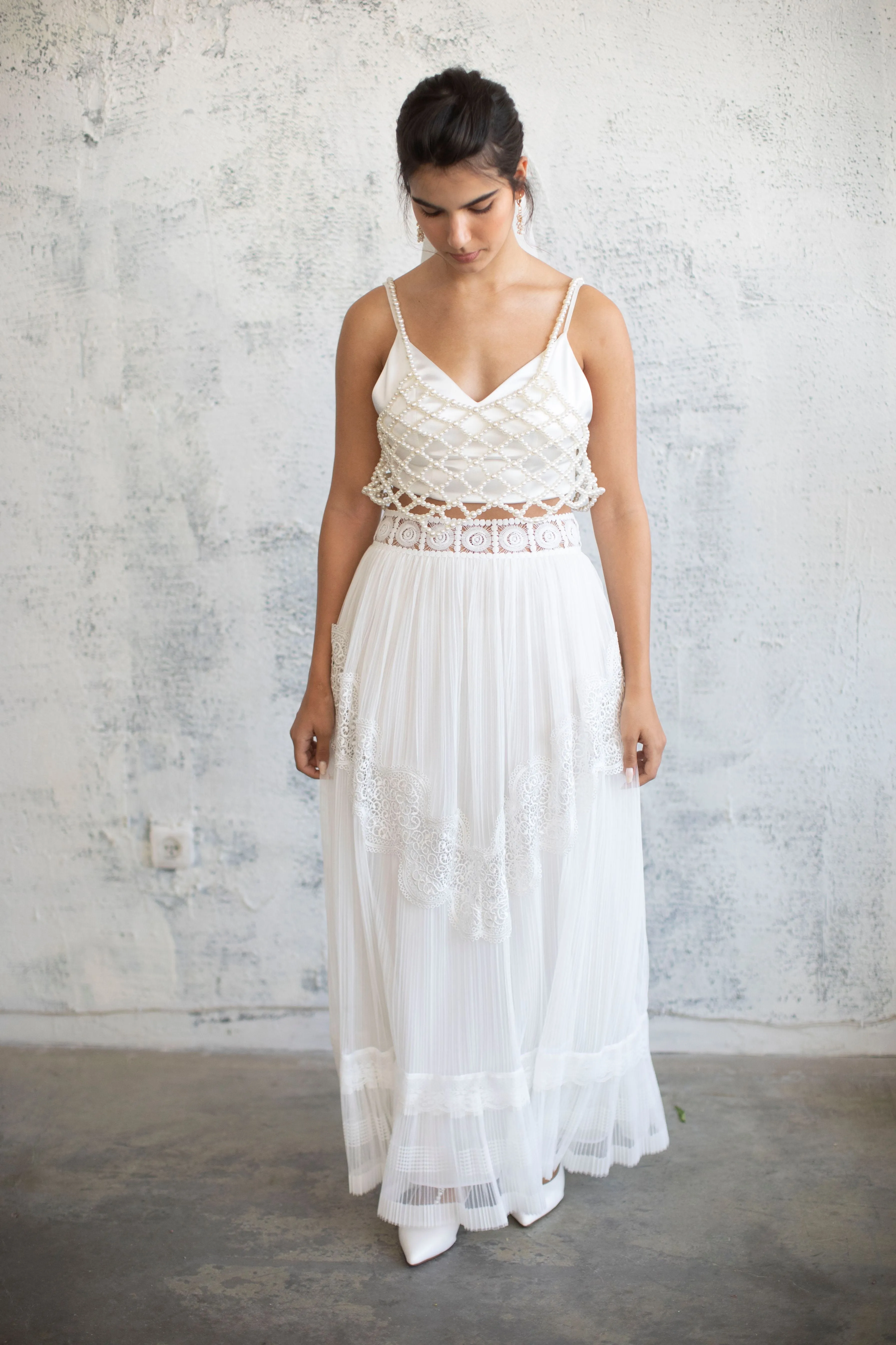 Pleated Chiffon Maxi Skirt