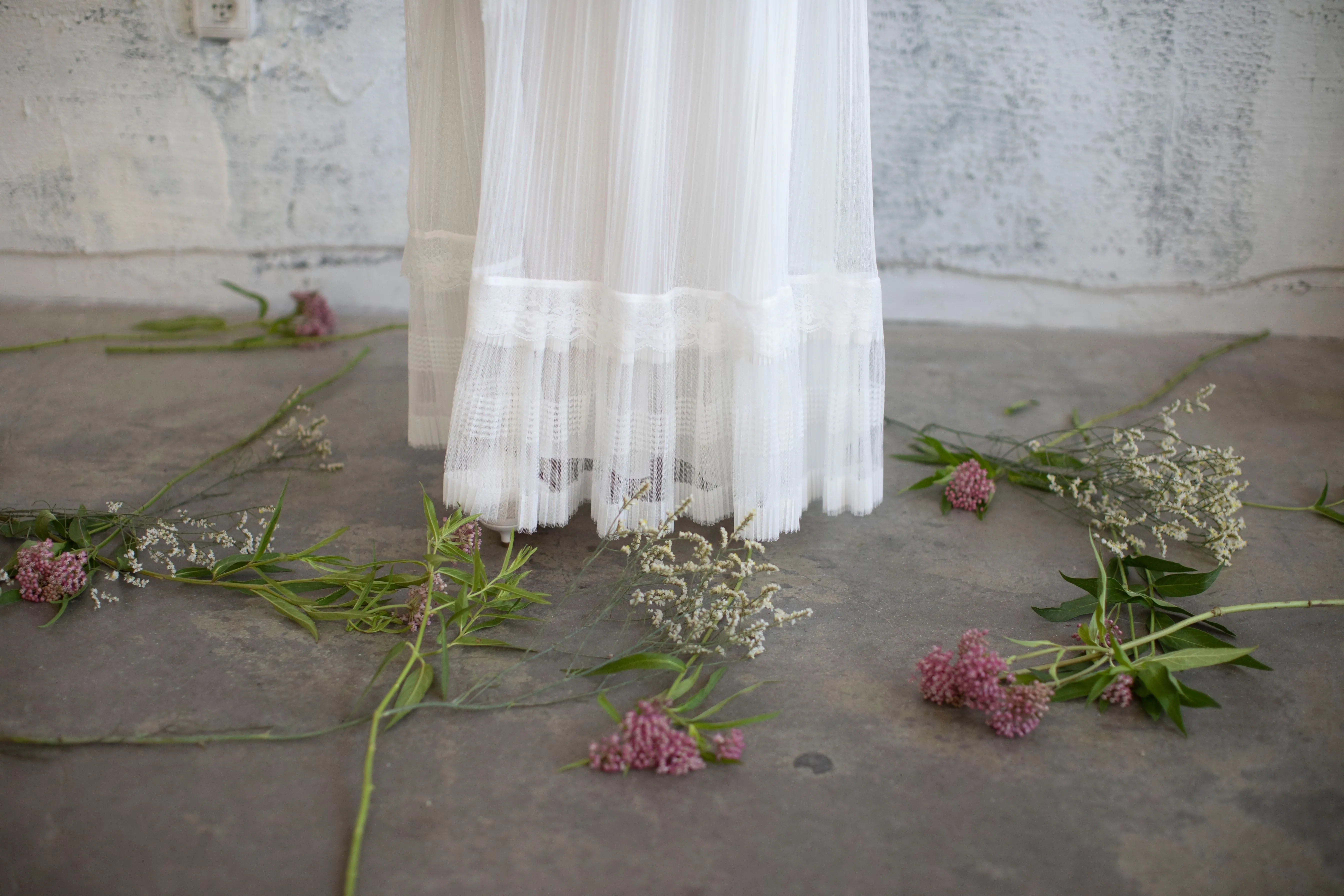 Pleated Chiffon Maxi Skirt
