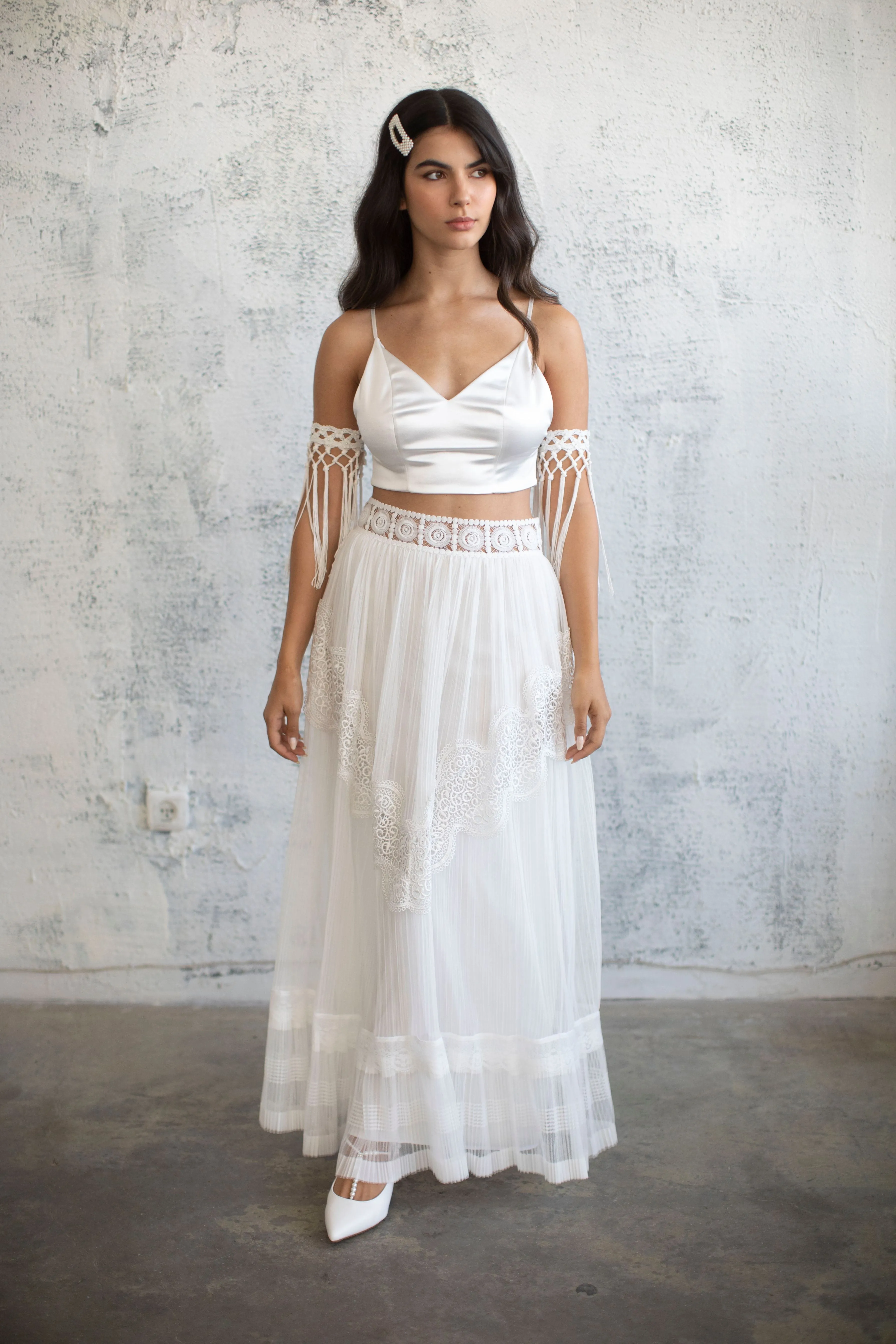 Pleated Chiffon Maxi Skirt