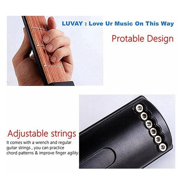 Pocket guitar Portable guitar fingering trainer Guitar finger exerciser Foldable guitar
