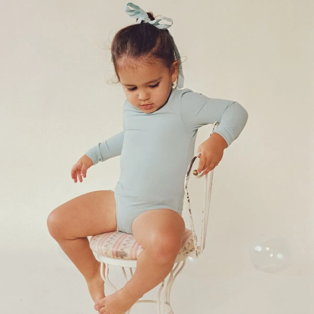 Powder Blue Mini Long Sleeve One-Piece