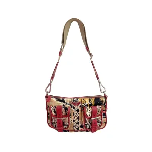 Prada Beige Nylon Print Shoulder Bag