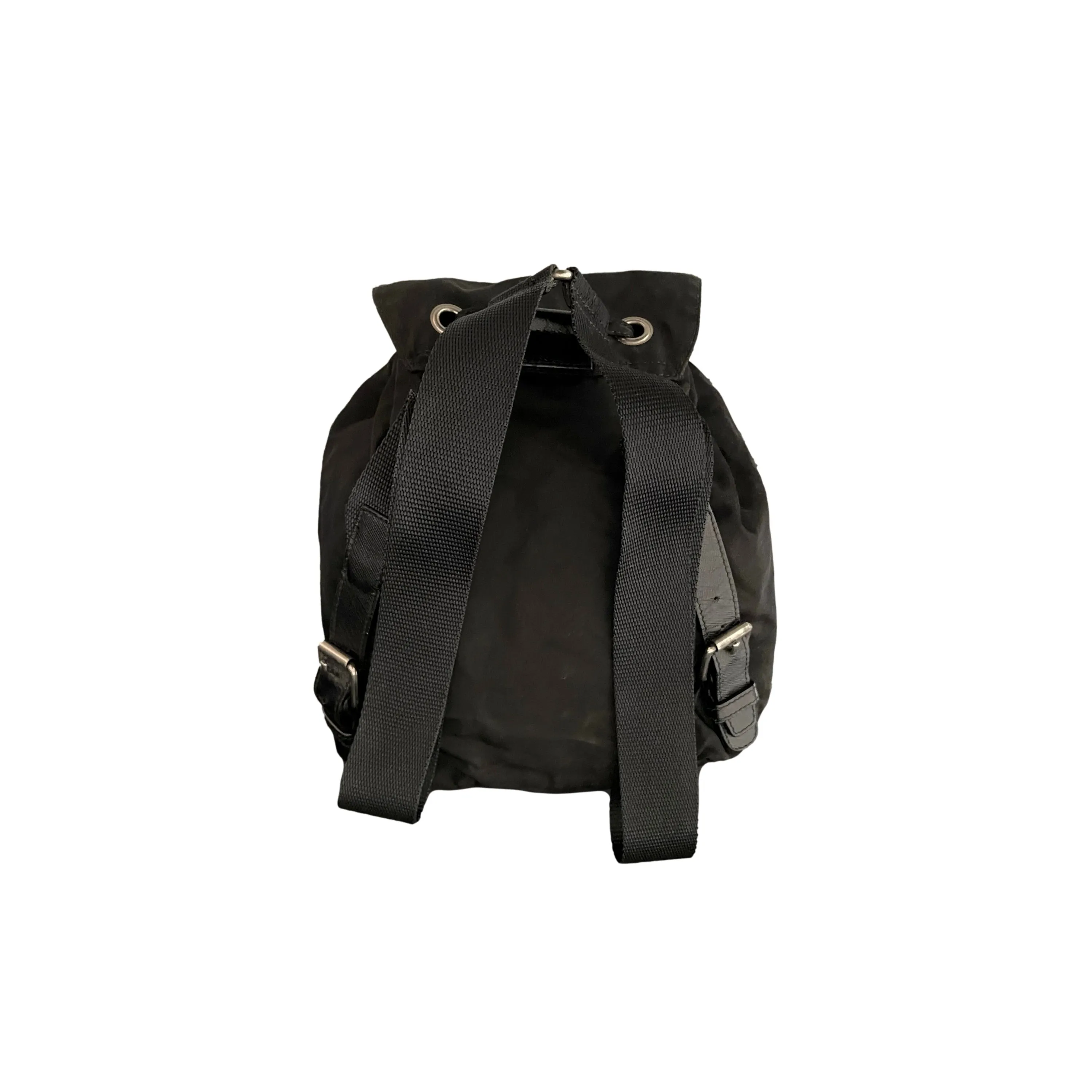 Prada Black Logo Mini Drawstring Backpack