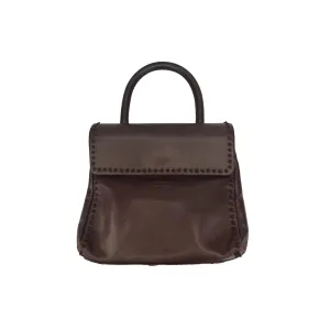 Prada Brown Leather Top Handle Bag