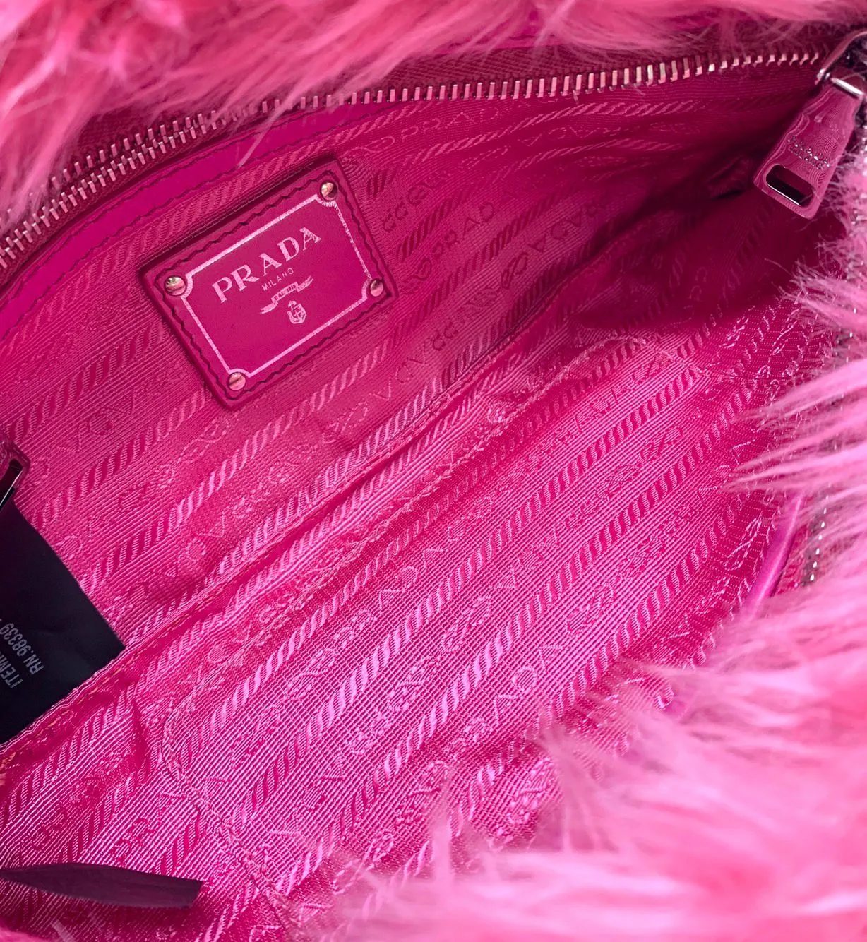 Prada Pink Fuzzy Large Clutch