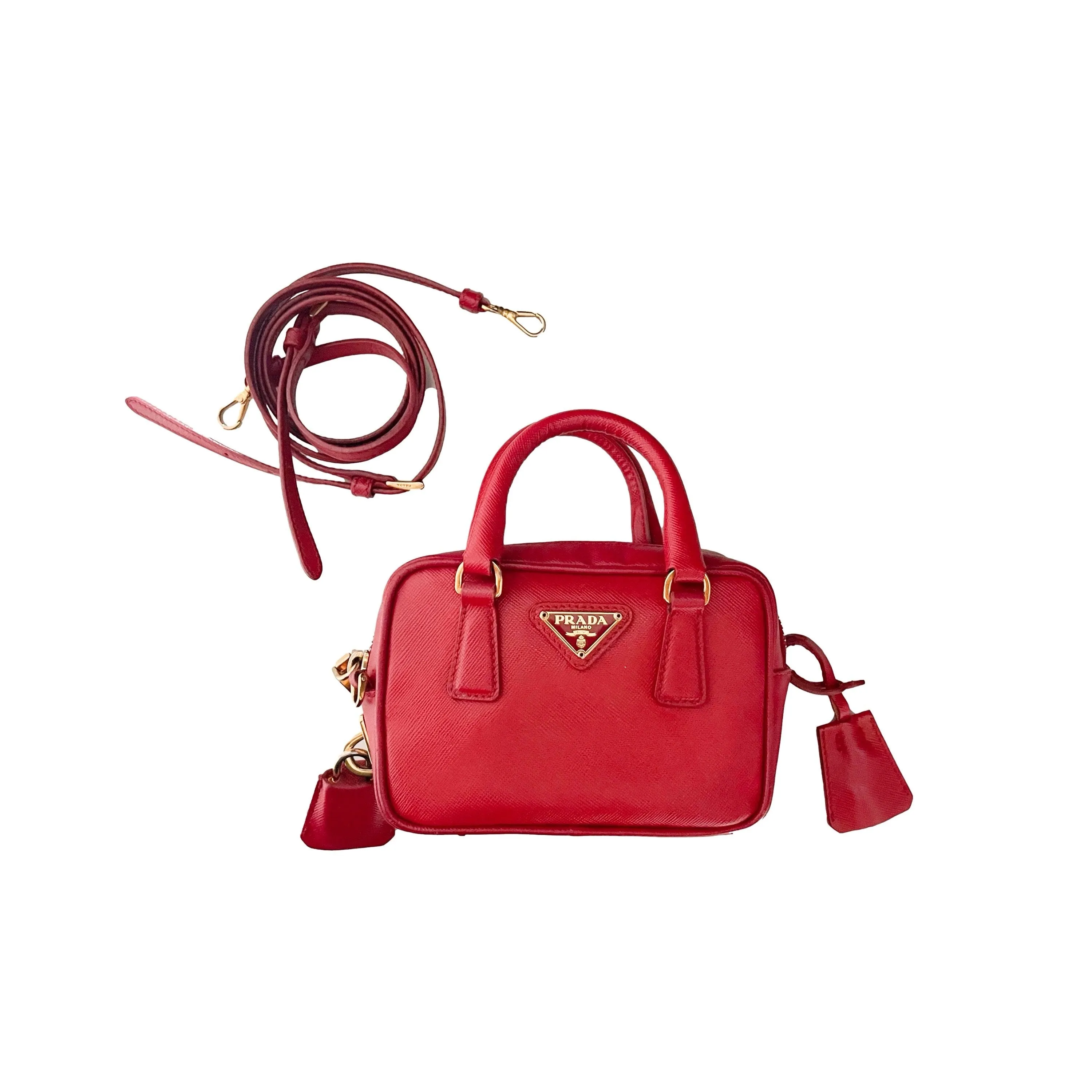 Prada Red Micro Two Way Bag