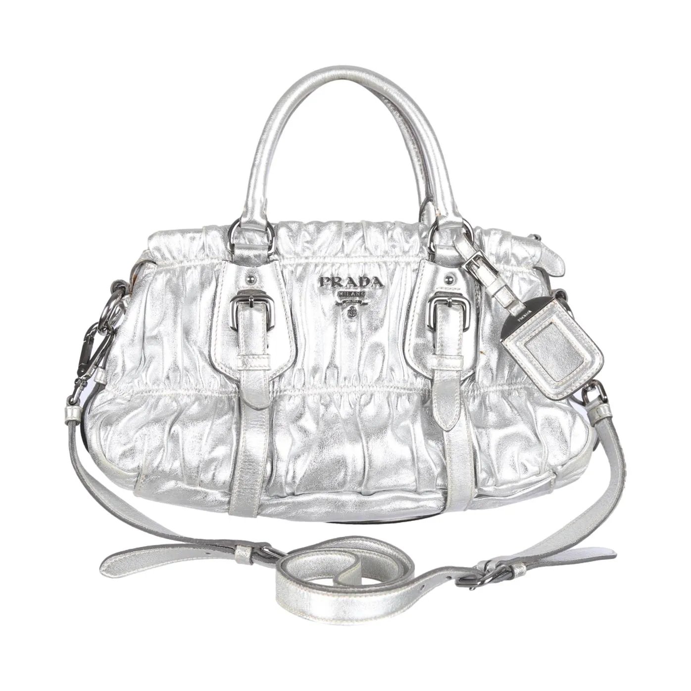 Prada Silver Nappa 2Way Bag