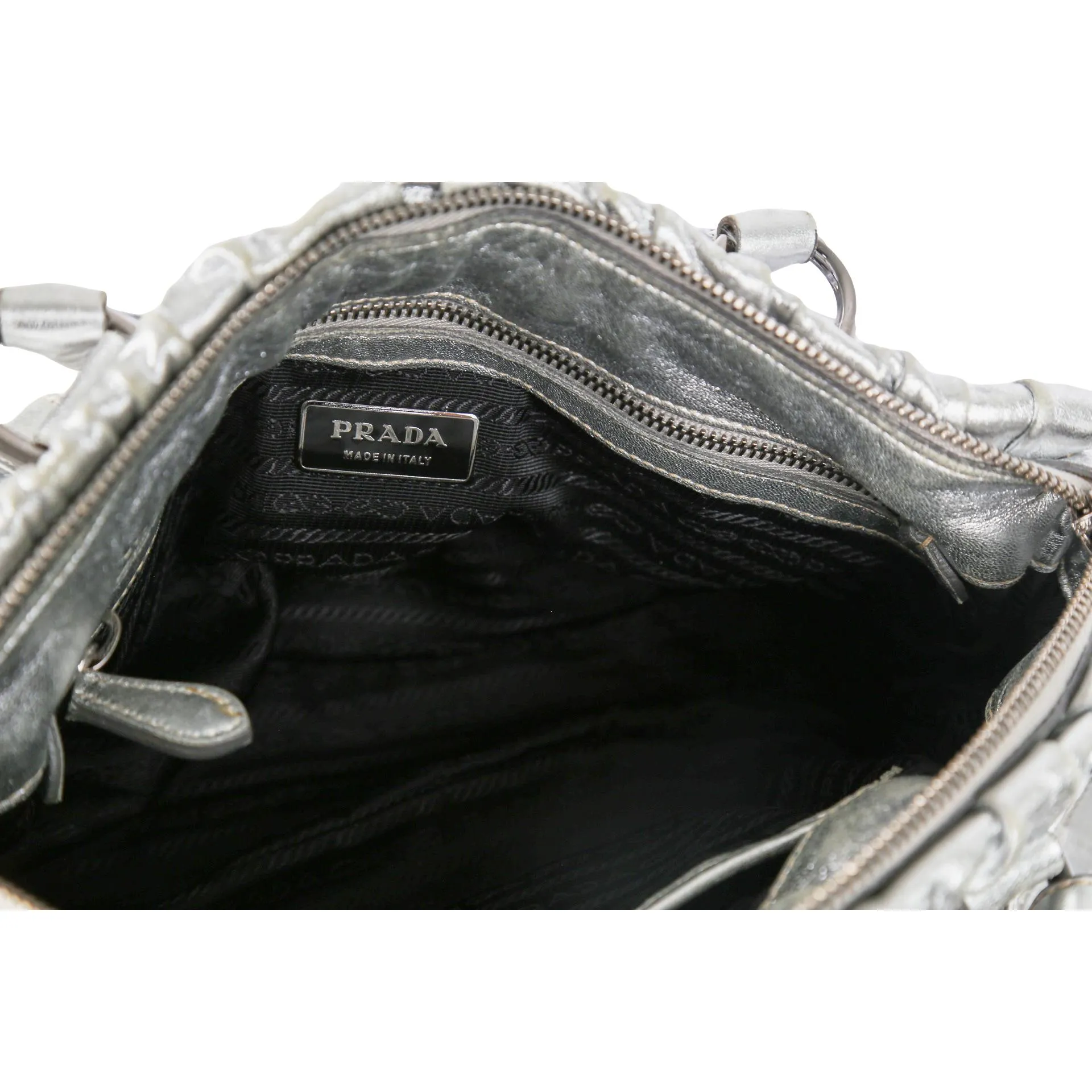 Prada Silver Nappa 2Way Bag