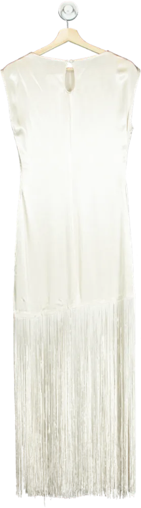 Pretty Lavish Cream Fringe Flapper Style Dress UK 6