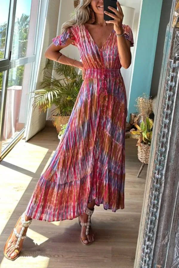 Purple Irregular Maxi Dress