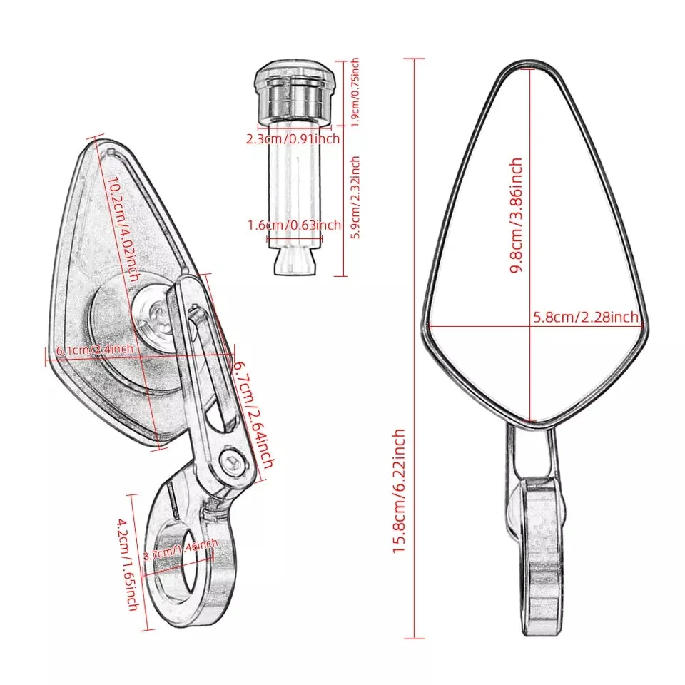 Pursuit CNC bar end mirrors