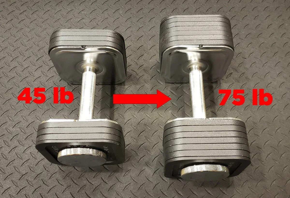 Quick-Lock Adjustable Dumbbell System - 75 LB Upgrade Kit