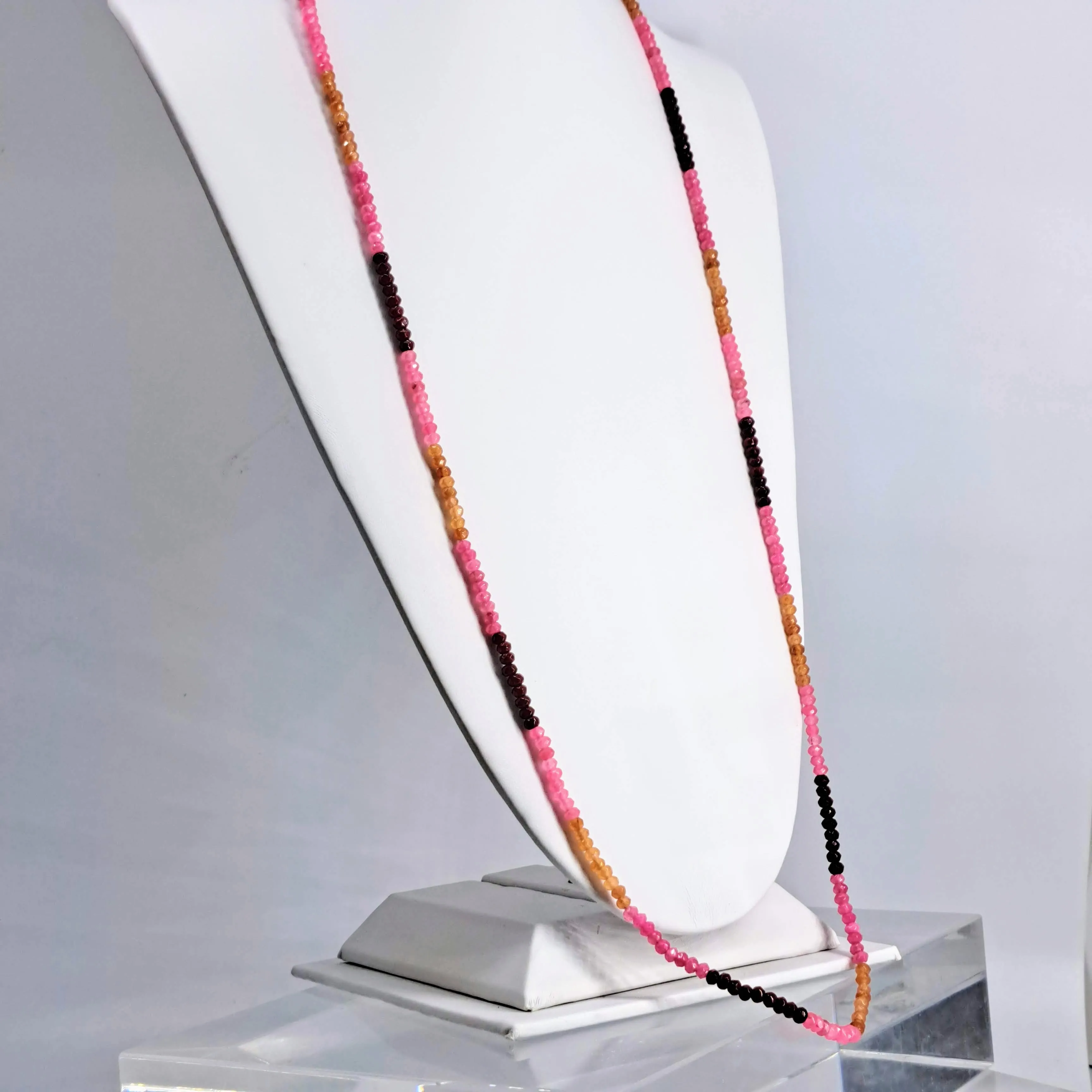 "Fruit Striped Beauties!" Necklaces - Mixed, Stripe-Stationed, Long, Micro-faceted Gem Strands