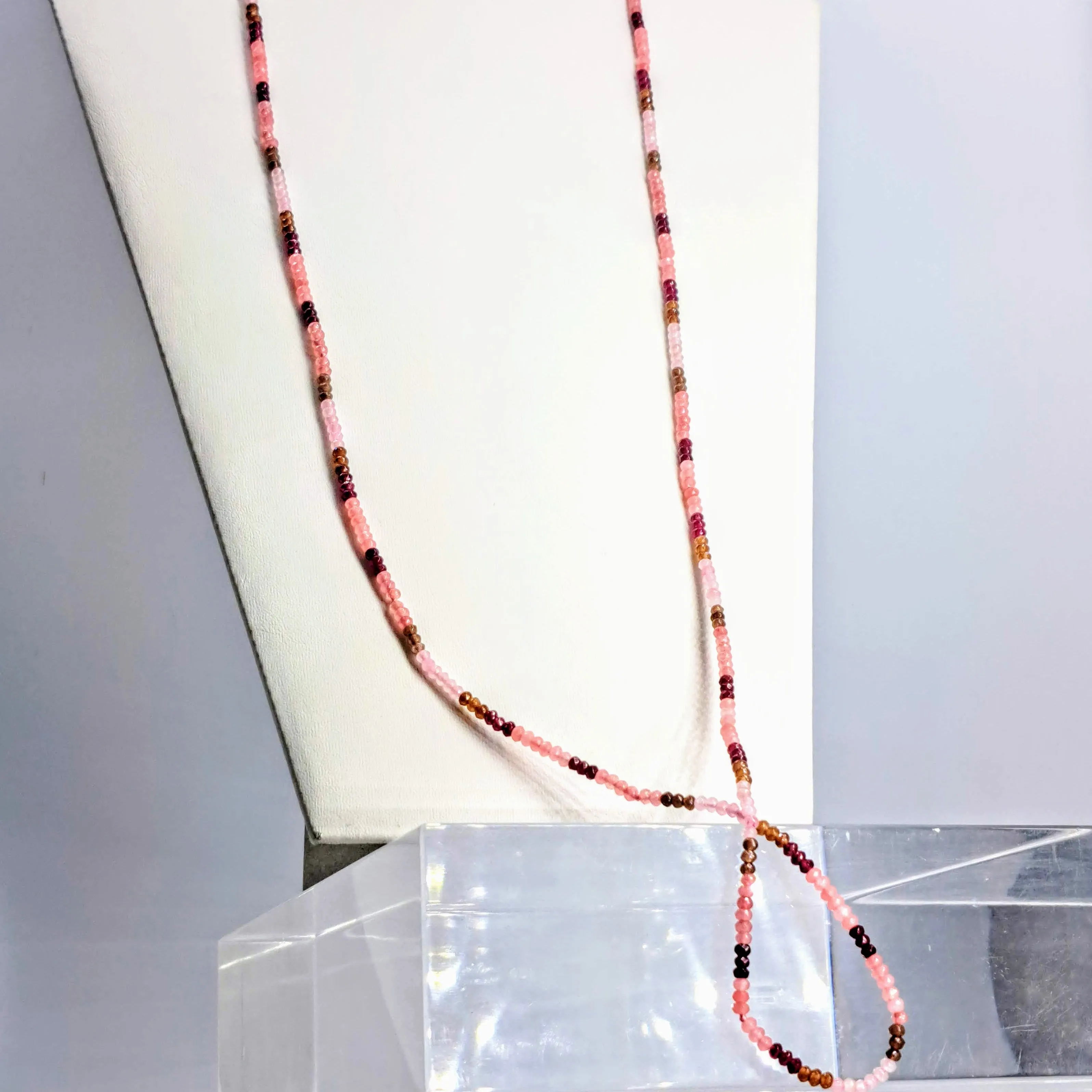 "Fruit Striped Beauties!" Necklaces - Mixed, Stripe-Stationed, Long, Micro-faceted Gem Strands