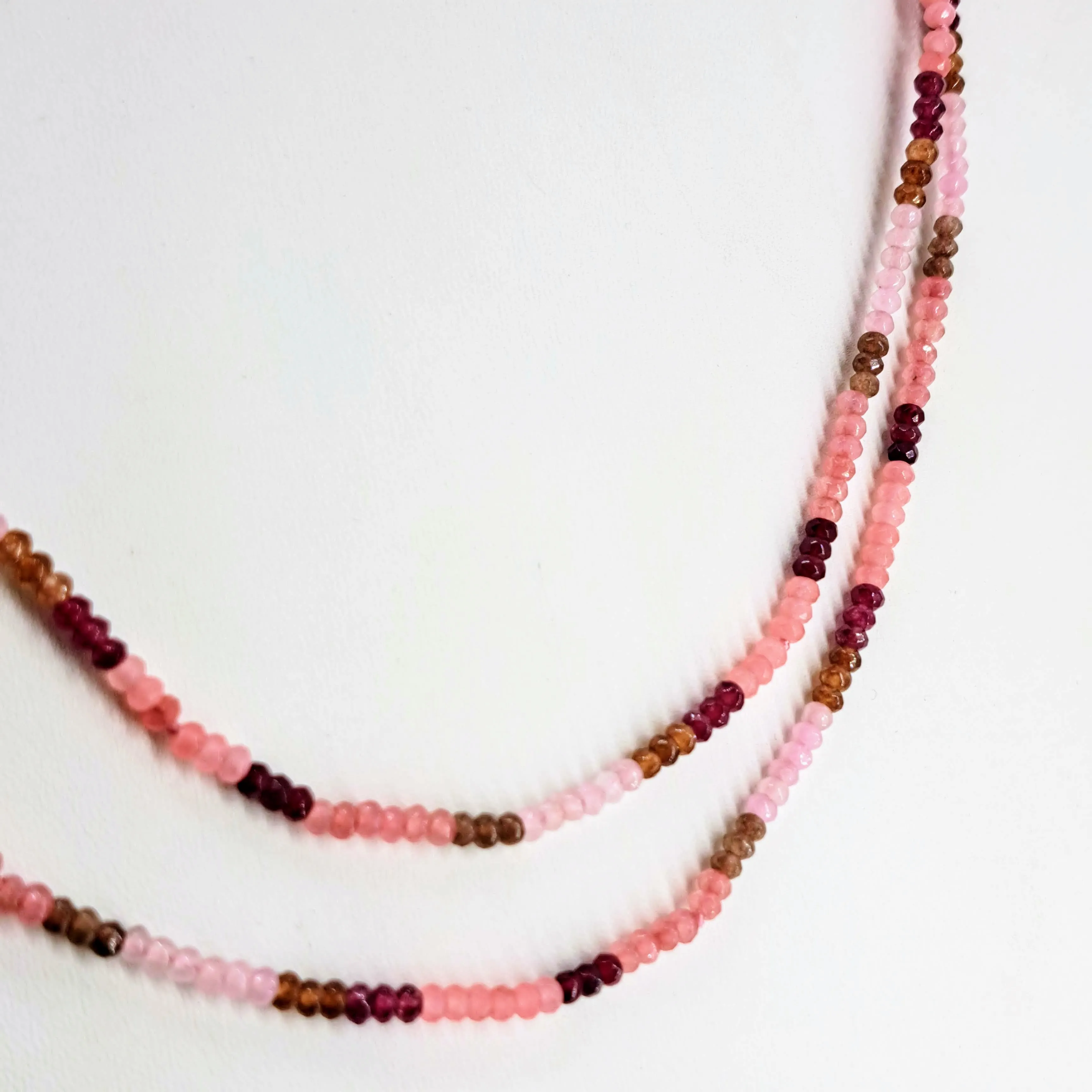 "Fruit Striped Beauties!" Necklaces - Mixed, Stripe-Stationed, Long, Micro-faceted Gem Strands