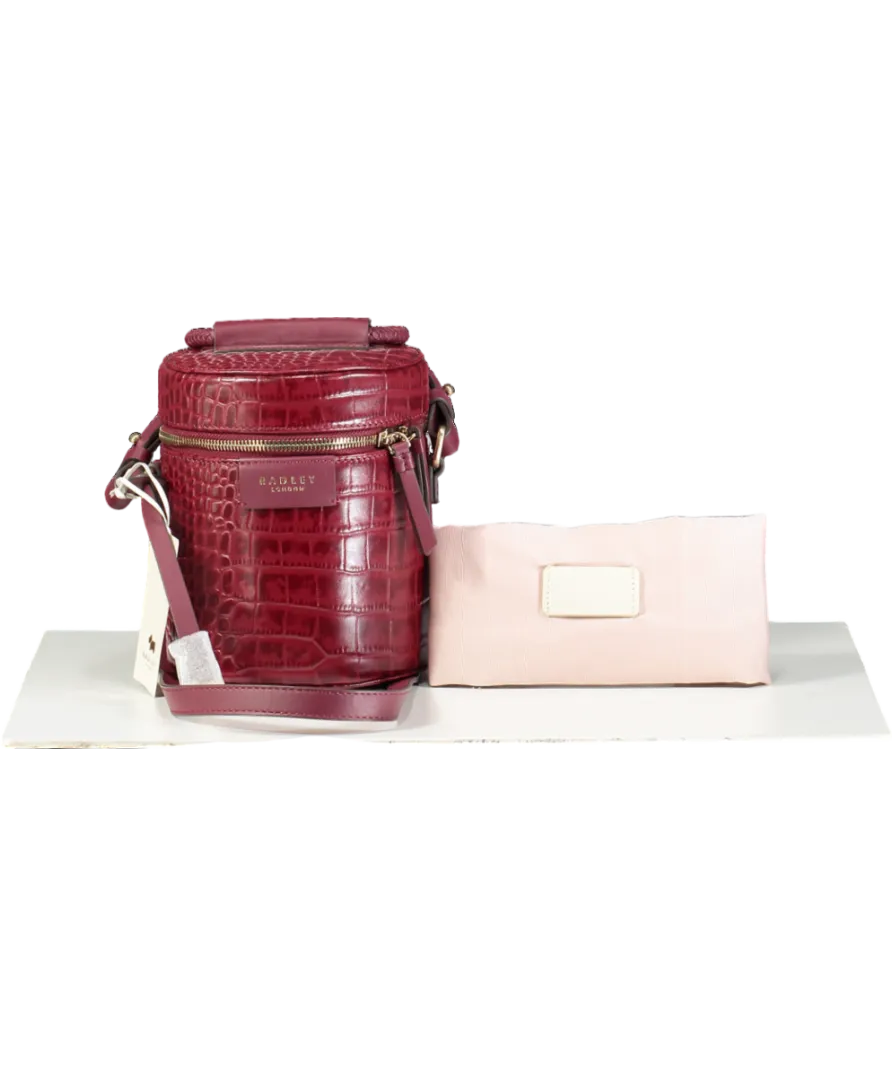 Radley London Red Croc Embossed Cylinder Bag