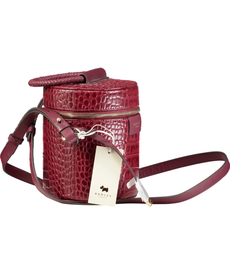 Radley London Red Croc Embossed Cylinder Bag