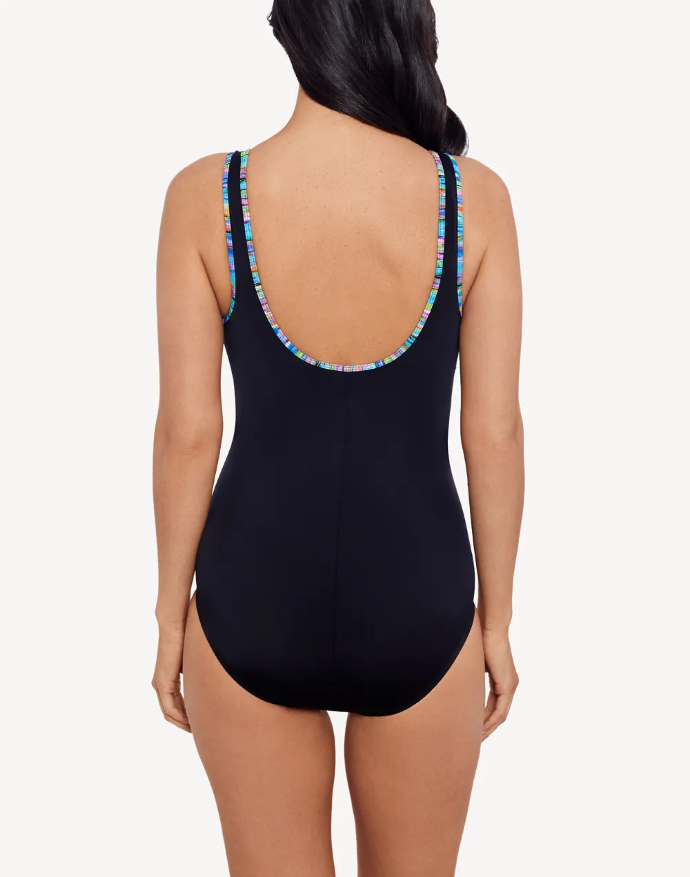 Rainbow Effect Shirred Zipper Tank One Piece