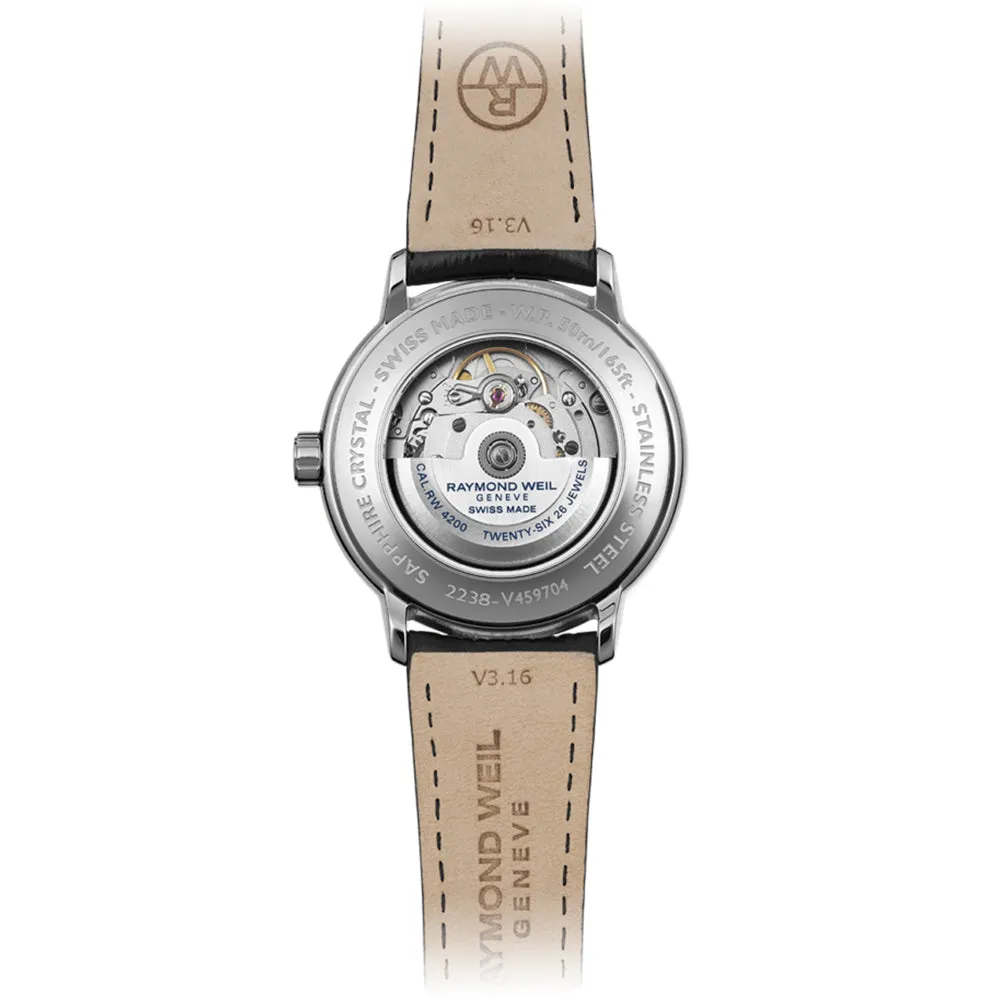 Raymond Weil Men's Maestro Automatic Leather Strap Silver Dial Watch