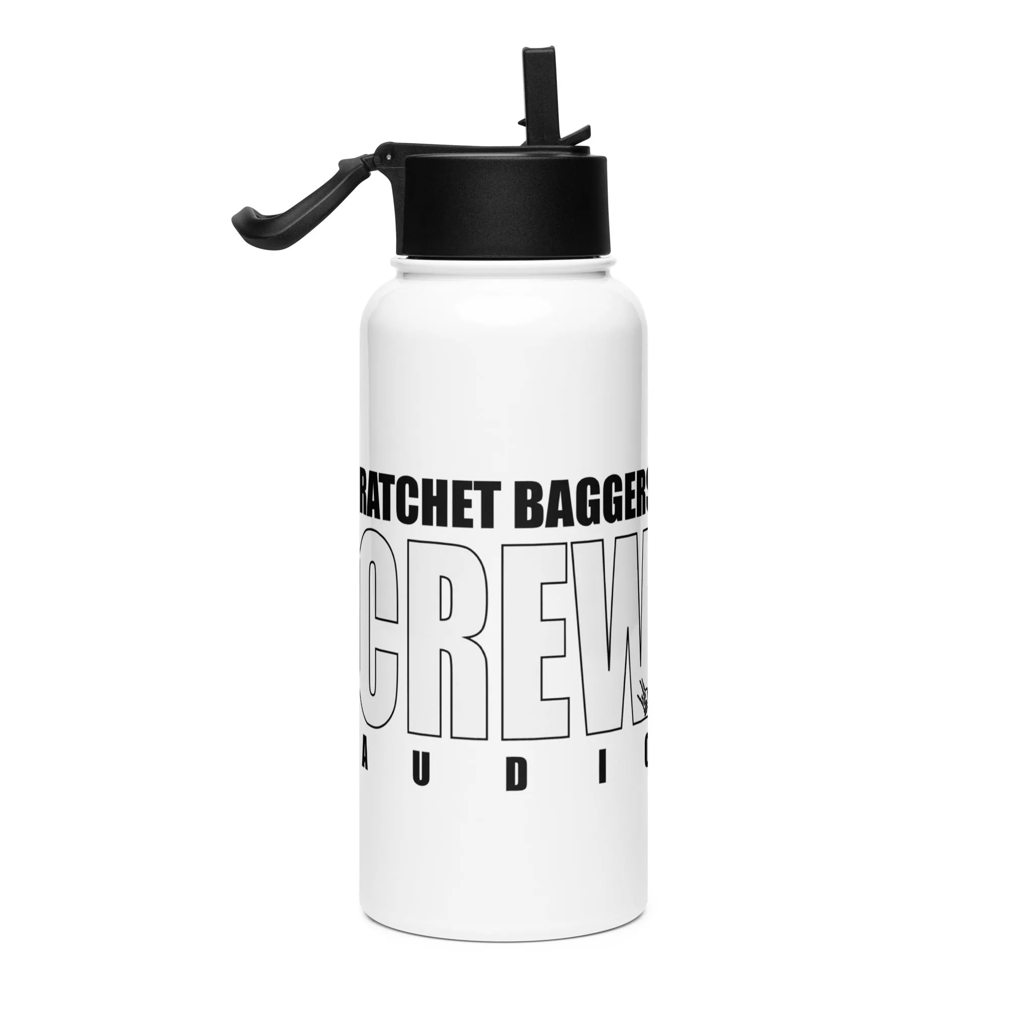 RBMS Audio Crew Stainless steel water bottle with a straw lid