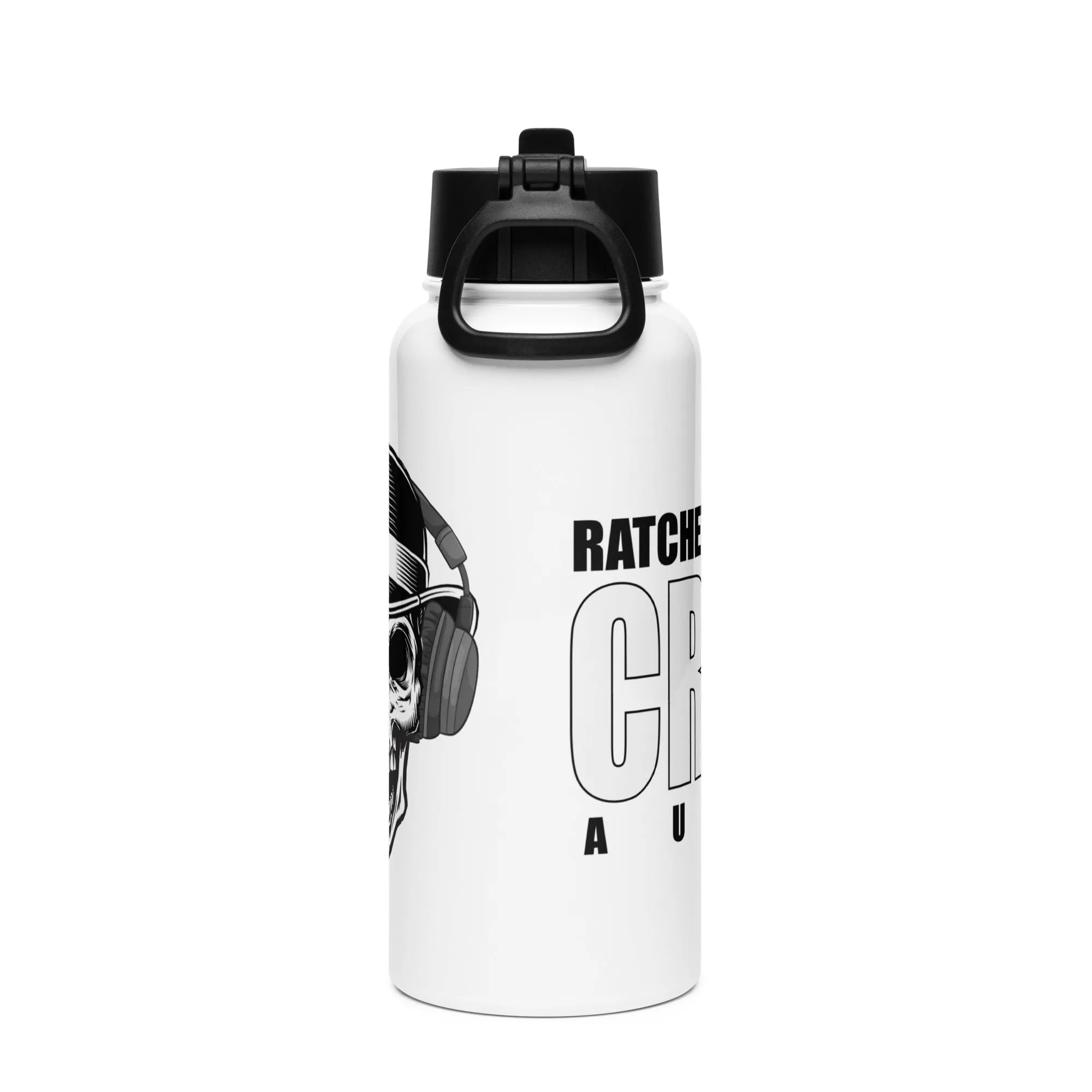 RBMS Audio Crew Stainless steel water bottle with a straw lid