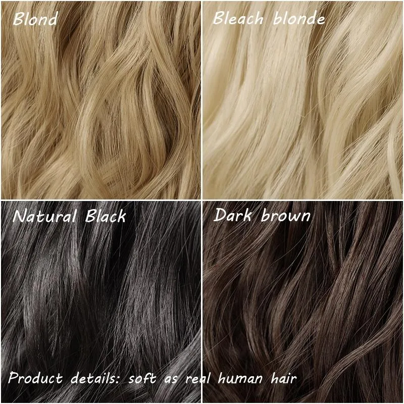 Real Thick Real Soft Clips In Hair Extensions Silky Soft Heat Resistant Synthetic Fiber Hairpiece 17/23/24" Straight/Curly Hair