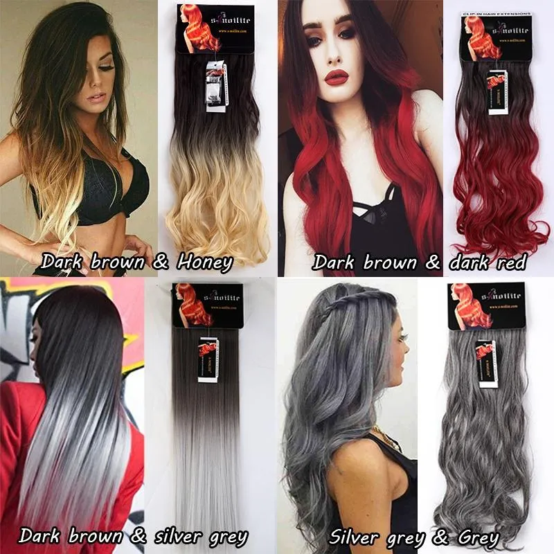 Real Thick Real Soft Clips In Hair Extensions Silky Soft Heat Resistant Synthetic Fiber Hairpiece 17/23/24" Straight/Curly Hair